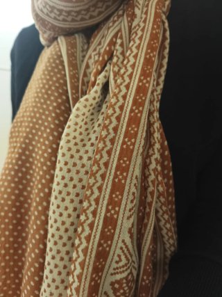 Sciarpa donna beige e marrone