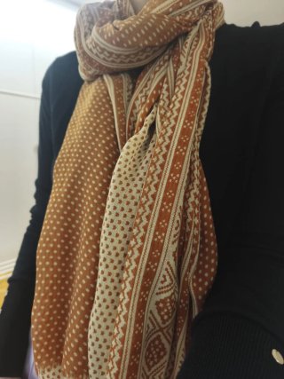 Sciarpa donna beige e marrone