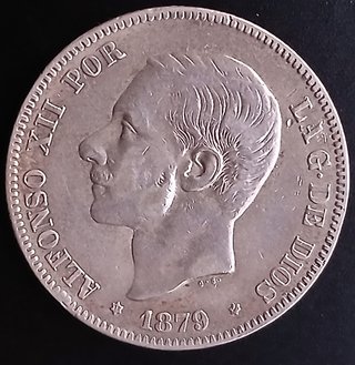 Dos Pesetas 1879 (18-79) EMM ¡Plata MBC+! (AlfXII)