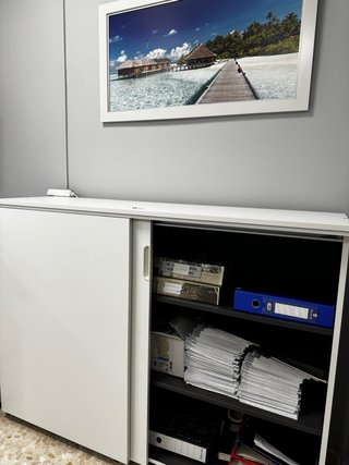 Mueble archivador madera gris