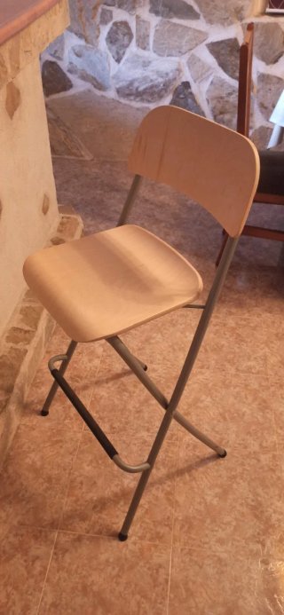 Taburete Plegable Alto Madera y Metal