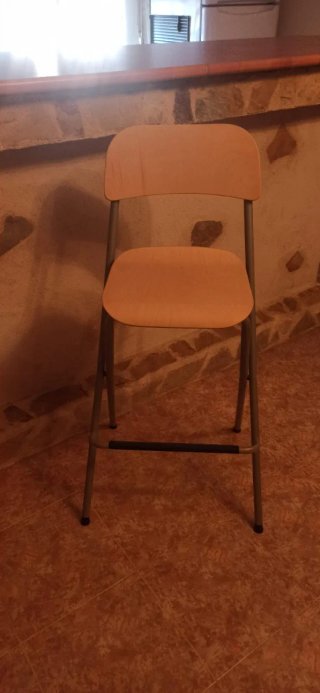 Taburete Plegable Alto Madera y Metal