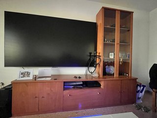 Mueble de comedor madera y cristal