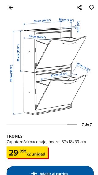 Zapatero Trones Ikea Negro