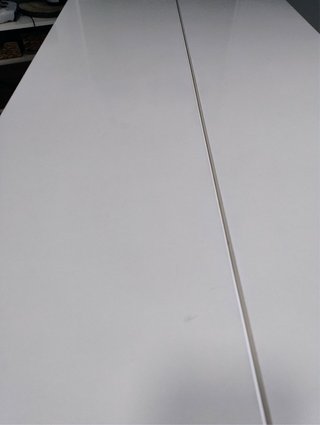 Mesa extensible blanca brillo