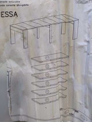 Mesa extensible blanca brillo
