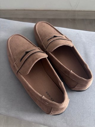 Mocasines Pier One Nobuk Beige/Marrón