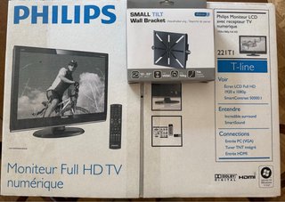 Monitor TV Philips 22 221T + televisor + supporto