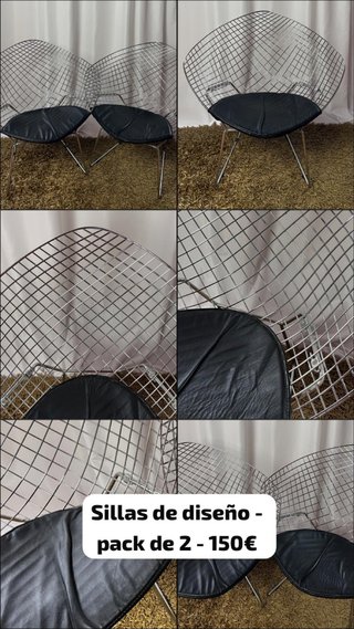 Sillas de diseño cuero y metal