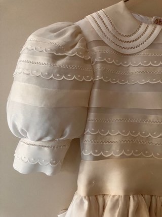Vestido Comunión 100% Seda Natural Blanco