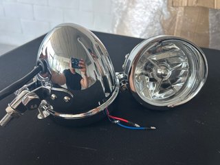 Pareja Faros Cromados Universales 12V Nuevos