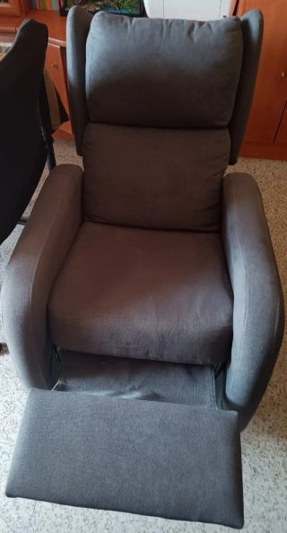 Sillón reclinable tela gris