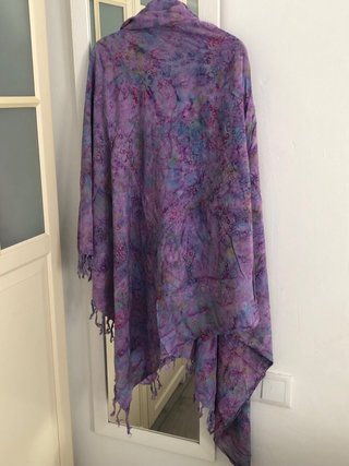 Pareo algodón flecos lila 1,80x0,80m