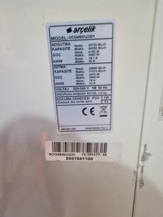 Unidad Exterior Aire Acondicionado Arçelik 12000Fr