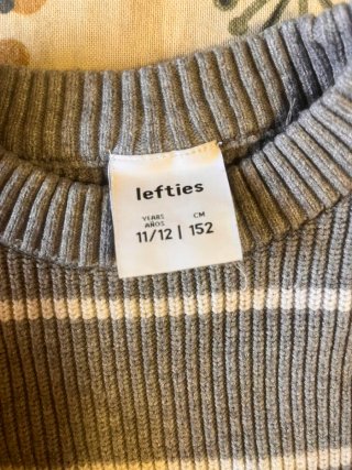 Jersey Lefties rayas grises y blancas