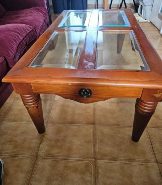 Mesa de centro madera y cristal