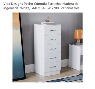 Cómoda estrecha Vida Designs blanca