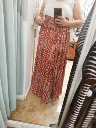 Pantalón ancho estampado algodón hecho en la india