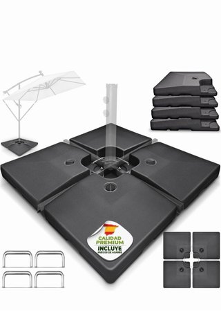 Base Sombrilla 120Kg Plástico Negro