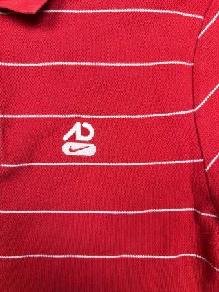 Polo Nike Rosso a righe con colletto e bottoni, c…