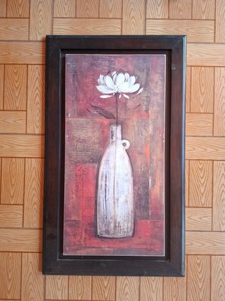 Cuadro Flor Blanca Marco Madera