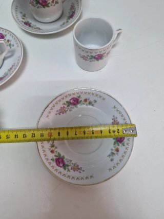 Juego 6 Tazas con Platillos Florales