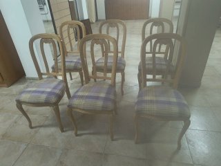 6 Sillas de Comedor Madera Tallada