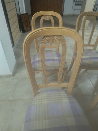6 Sillas de Comedor Madera Tallada