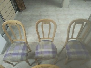 6 Sillas de Comedor Madera Tallada