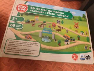 Set tren madera varios juegos + vías