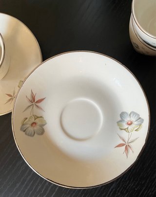 Juego de café porcelana 12 tazas/platos/jarra lech