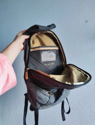 Mochila The North Face Gris y Dorada
