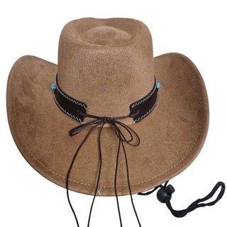 Sombrero Cowboy Poliéster Beige con Hebilla Adulto