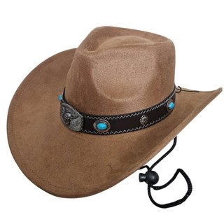 Sombrero Cowboy Poliéster Beige con Hebilla Adulto