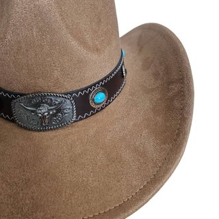 Sombrero Cowboy Poliéster Beige con Hebilla Adulto