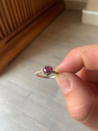 Anillo Corazón Rojo Pandora Plata