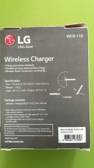 Cargador Inalámbrico LG WCD-110