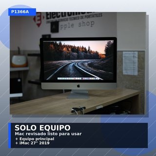 iMac 27 2019 i5 3.7 8GB RAM Radeon Pro 580X 8GB Solo equipo