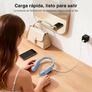 Ventilador de cuello recargable USB