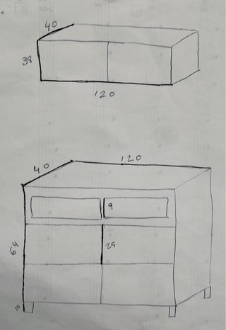 Mueble TV negro y gris