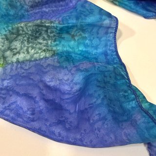 Vintage Pañuelo seda efecto batik hecho a mano