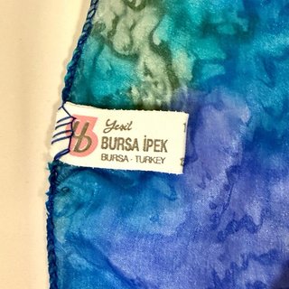 Vintage Pañuelo seda efecto batik hecho a mano