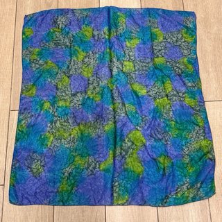 Vintage Pañuelo seda efecto batik hecho a mano
