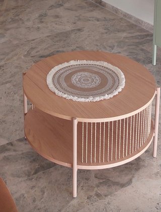 Mesita redonda de madera Jysk
