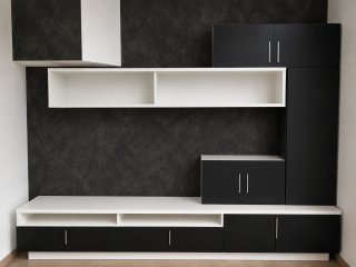 Mueble salón TV blanco y negro