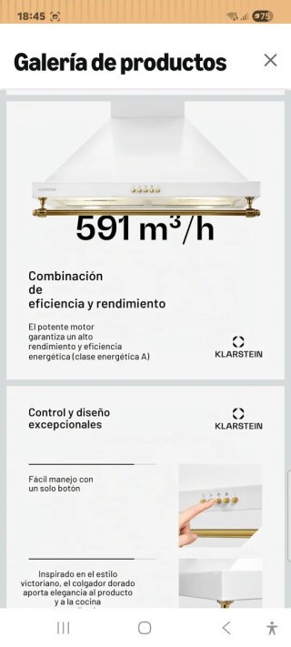 Campana extractora Klarstein Montblanc Blanca
