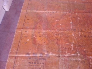 Mapa de tela antiguo de Asia