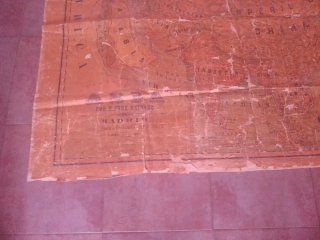 Mapa de tela antiguo de Asia