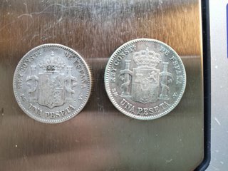 Colección 2 Monedas 1 Peseta Alfonso XIII