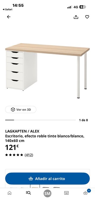 Escritorio + cajonera 120x60 cm Otro 140x60-